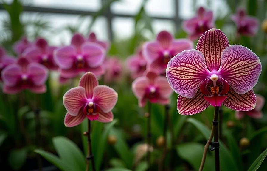 Sjelden orkidésamling i drivhus