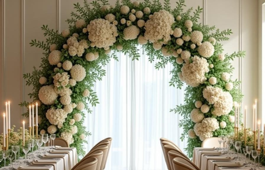 Bryllupsdekorasjon med blomster